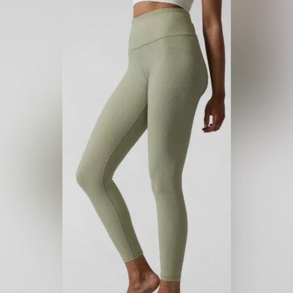 Athleta Pants - Athleta Elation Rib Tight Legging High Rise Green Size Small✨Like New Retail $89